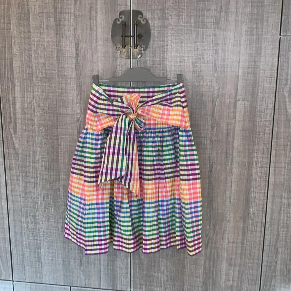 J Crew Tie Front Rainbow Skirt‎